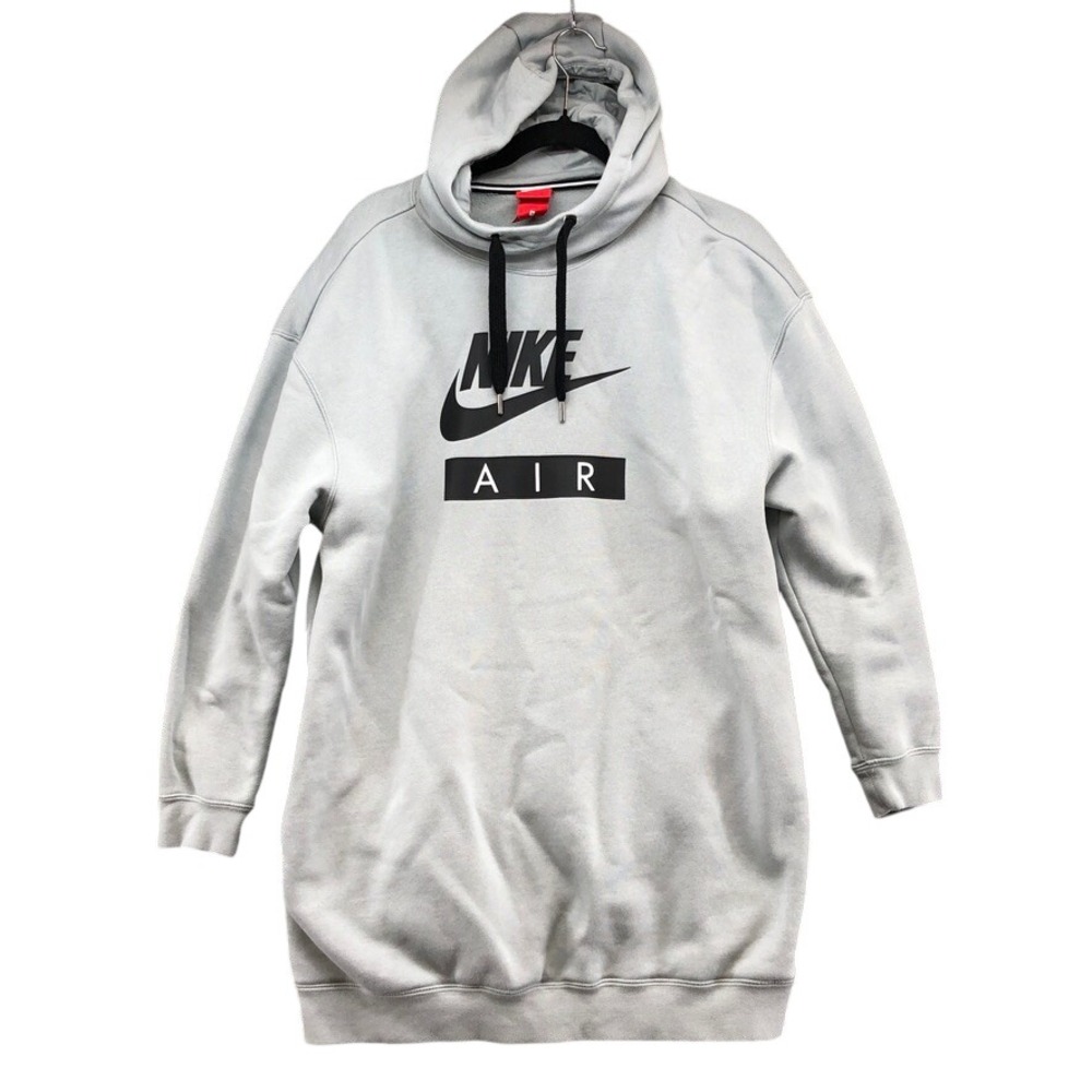 Nike Hoodie Womens Small Gray Longline Nike Air Pullover Oversize Streetwear